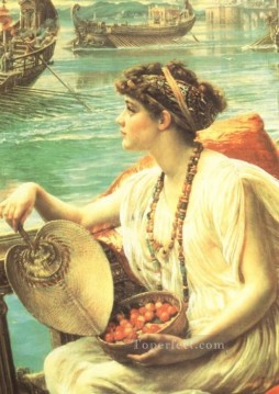  Boat Oil Painting - Roman Boat Race girl Edward Poynter
